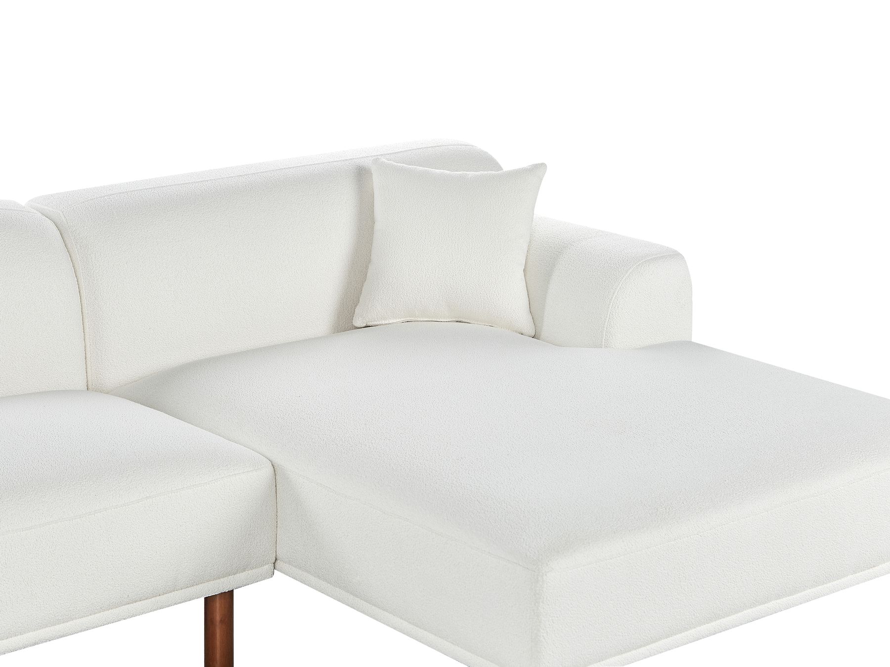 Left Hand Boucle Corner Sofa White HOLT