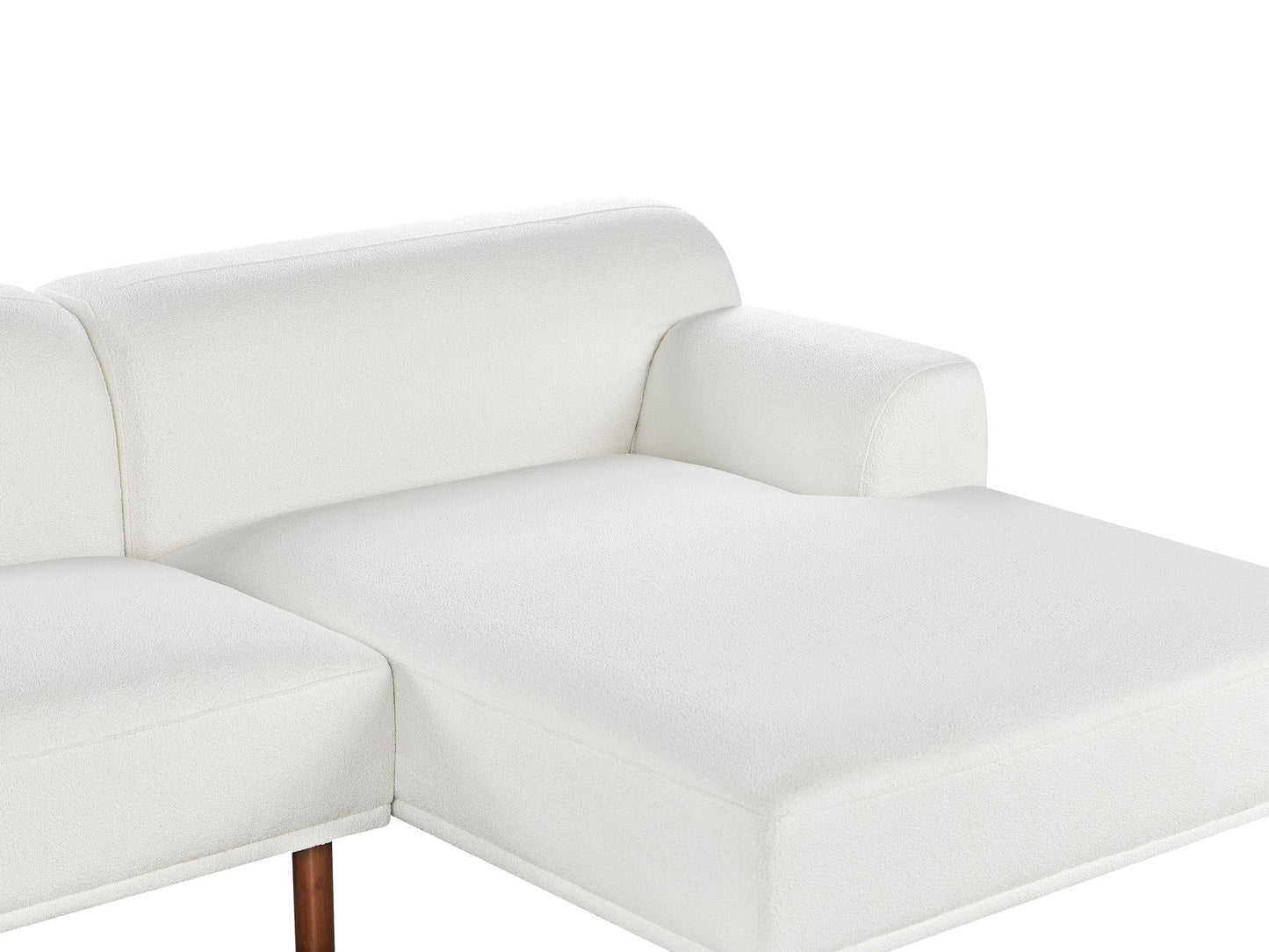 Left Hand Boucle Corner Sofa White HOLT