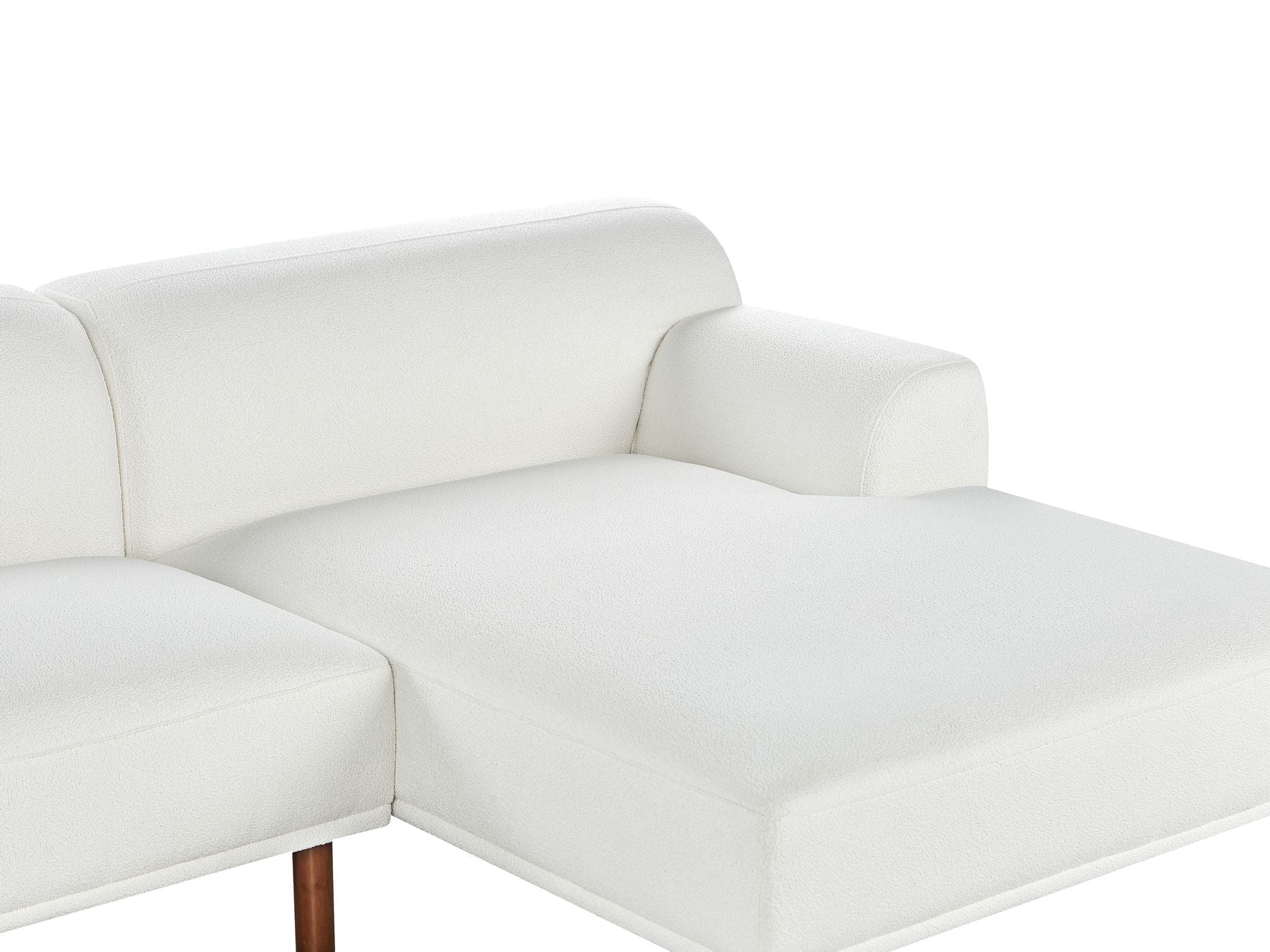 Left Hand Boucle Corner Sofa White HOLT