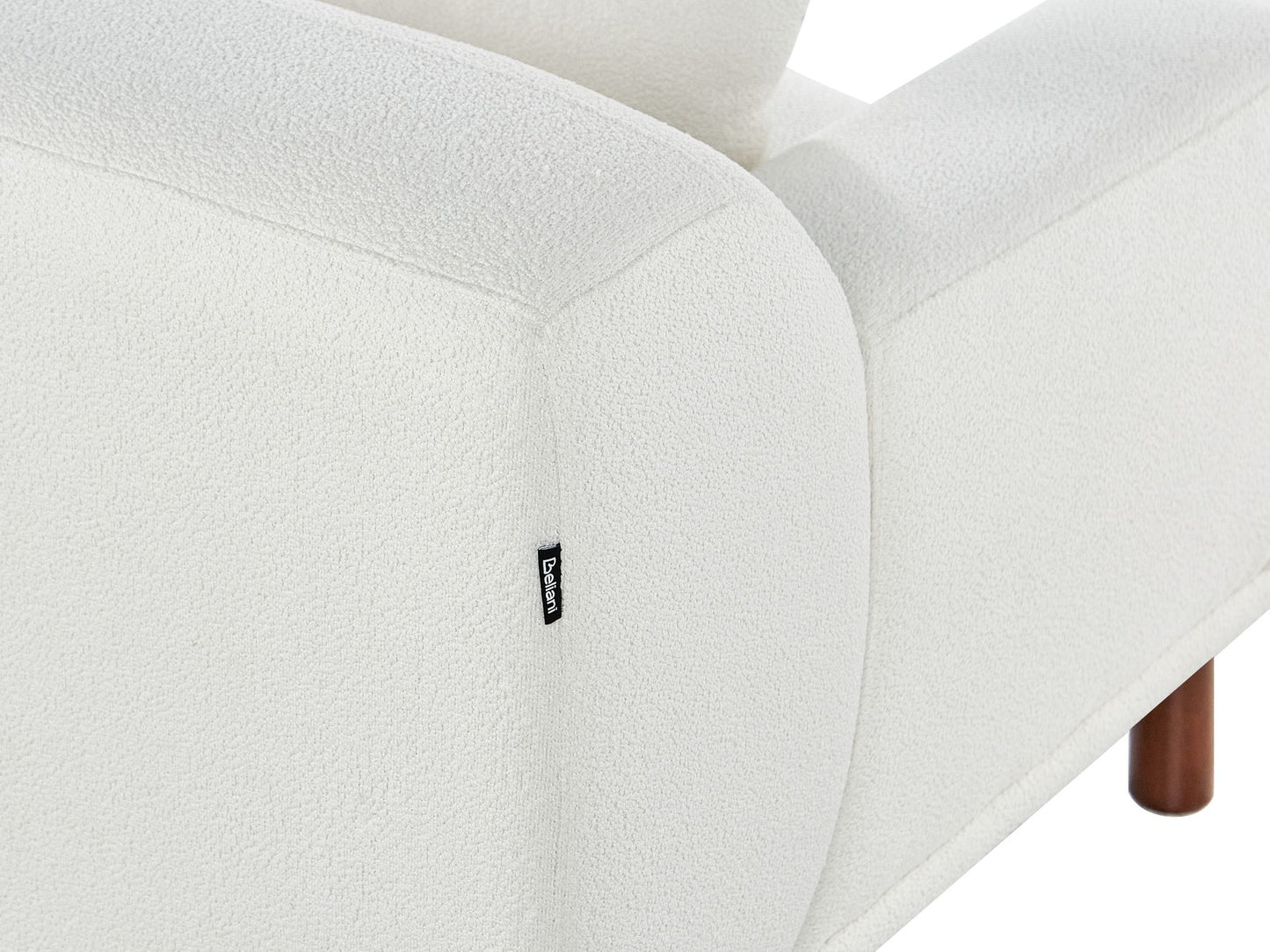 Left Hand Boucle Corner Sofa White HOLT