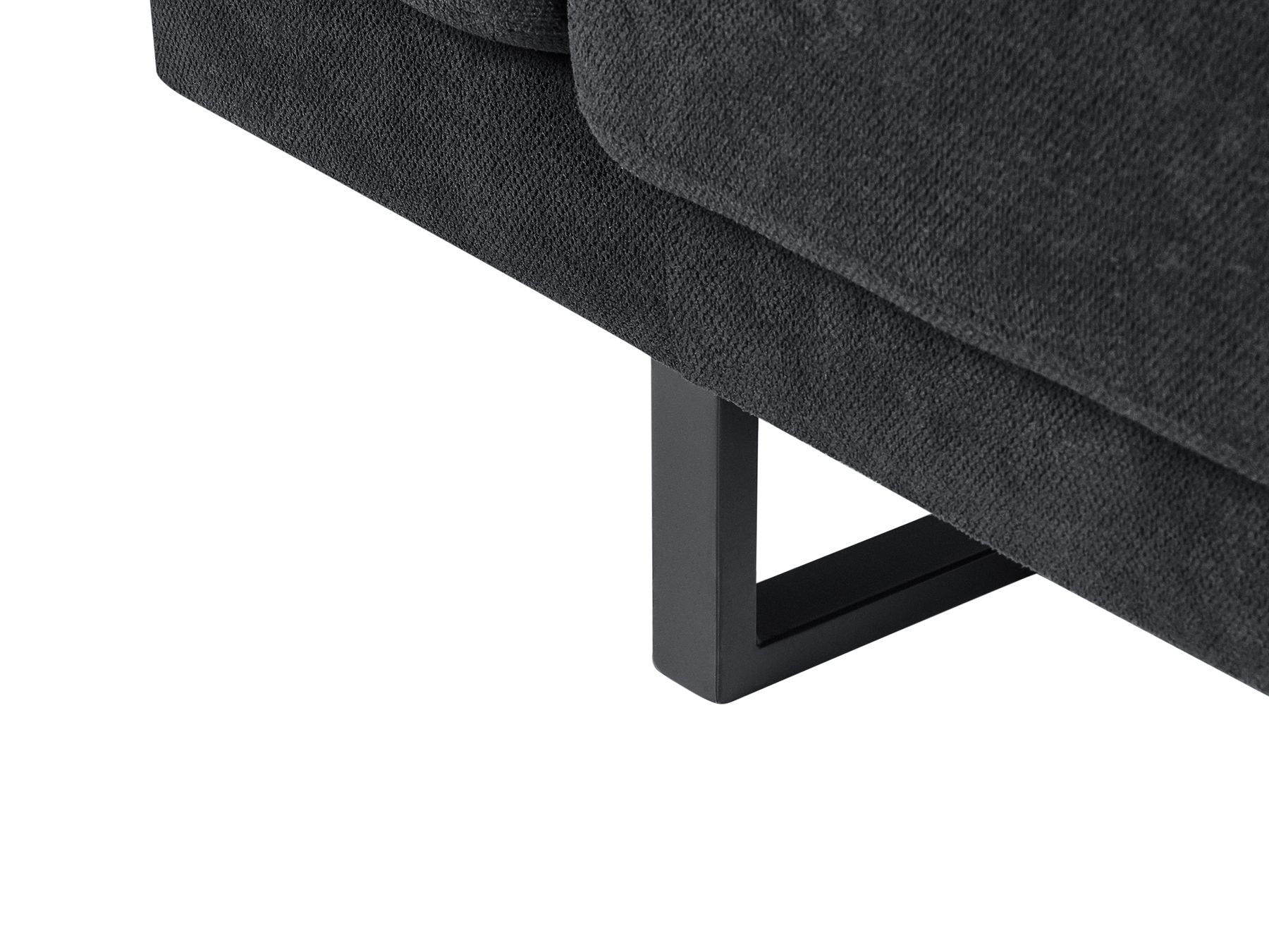 Left Hand Fabric Corner Sofa Black IKAST