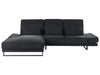 Right Hand Fabric Corner Sofa Black IKAST