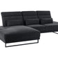 Right Hand Fabric Corner Sofa Black IKAST