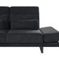 Right Hand Fabric Corner Sofa Black IKAST