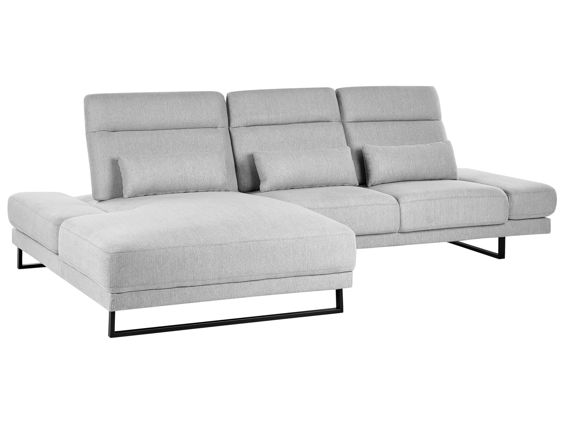 Right Hand Fabric Corner Sofa Light Grey IKAST