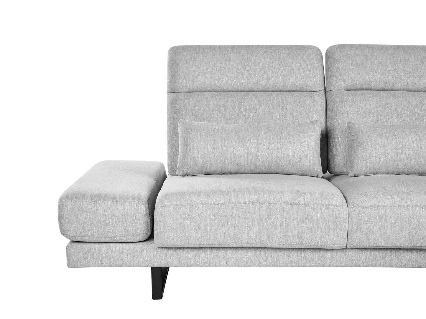 Right Hand Fabric Corner Sofa Light Grey IKAST