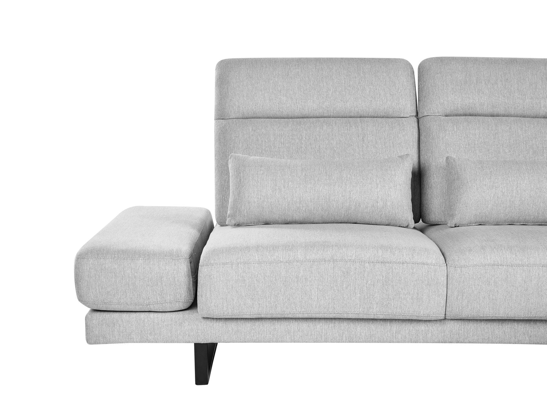 Right Hand Fabric Corner Sofa Light Grey IKAST