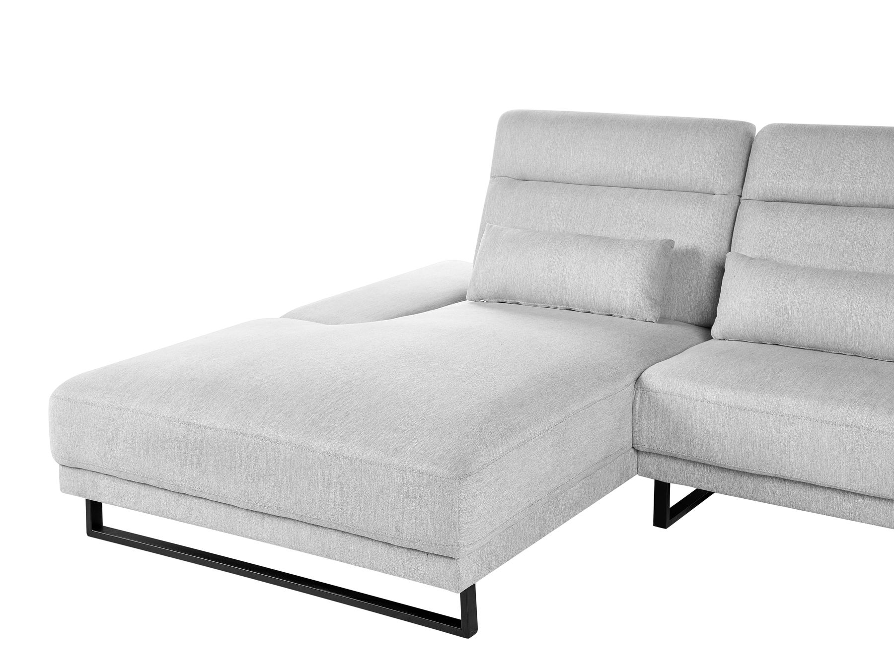 Right Hand Fabric Corner Sofa Light Grey IKAST