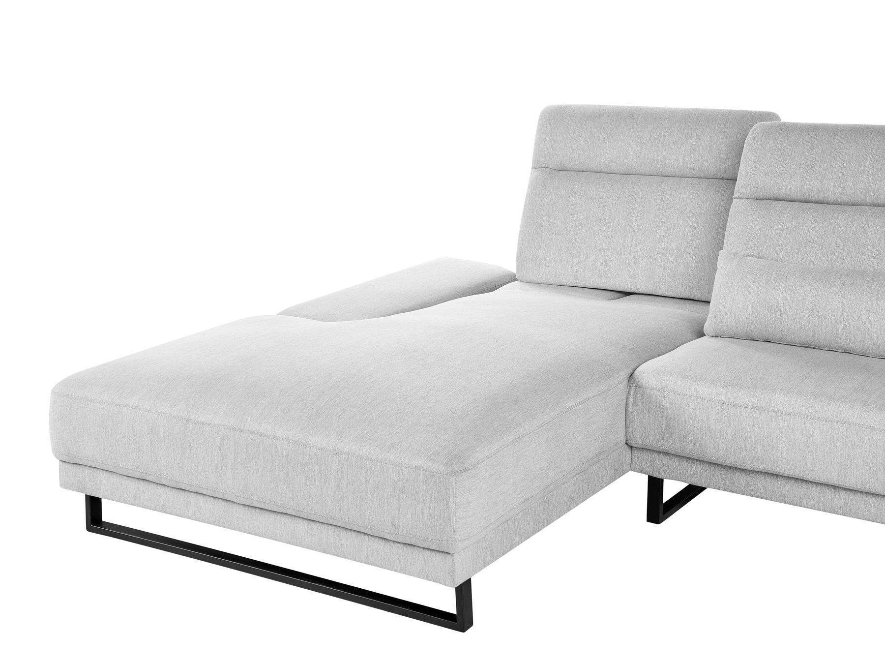 Right Hand Fabric Corner Sofa Light Grey IKAST