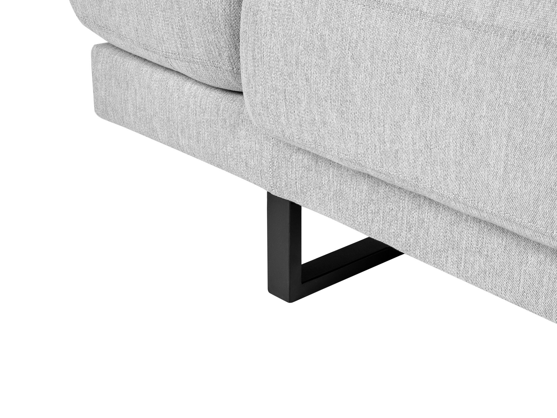 Right Hand Fabric Corner Sofa Light Grey IKAST