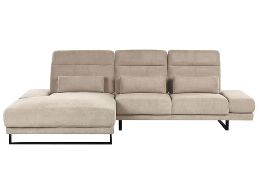 Right Hand Fabric Corner Sofa Taupe IKAST