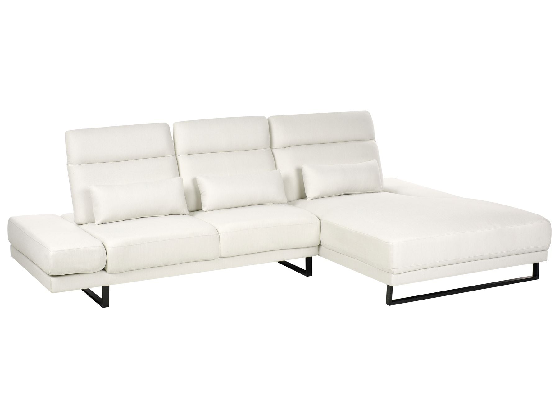 Left Hand Fabric Corner Sofa Off-White IKAST