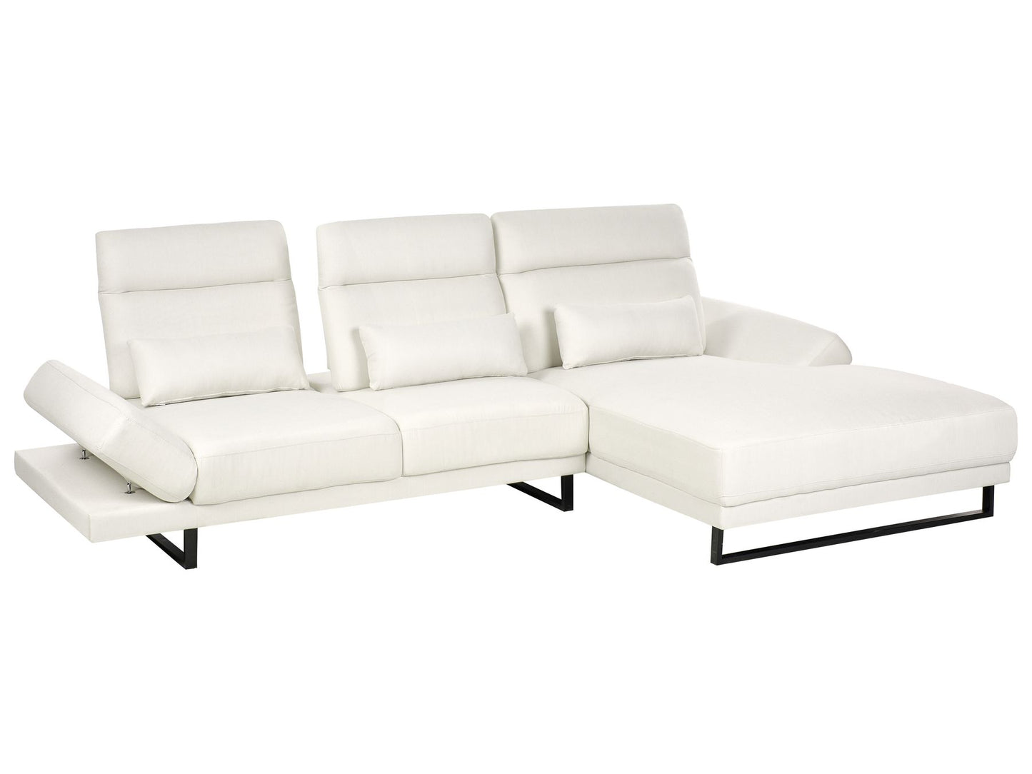 Left Hand Fabric Corner Sofa Off-White IKAST