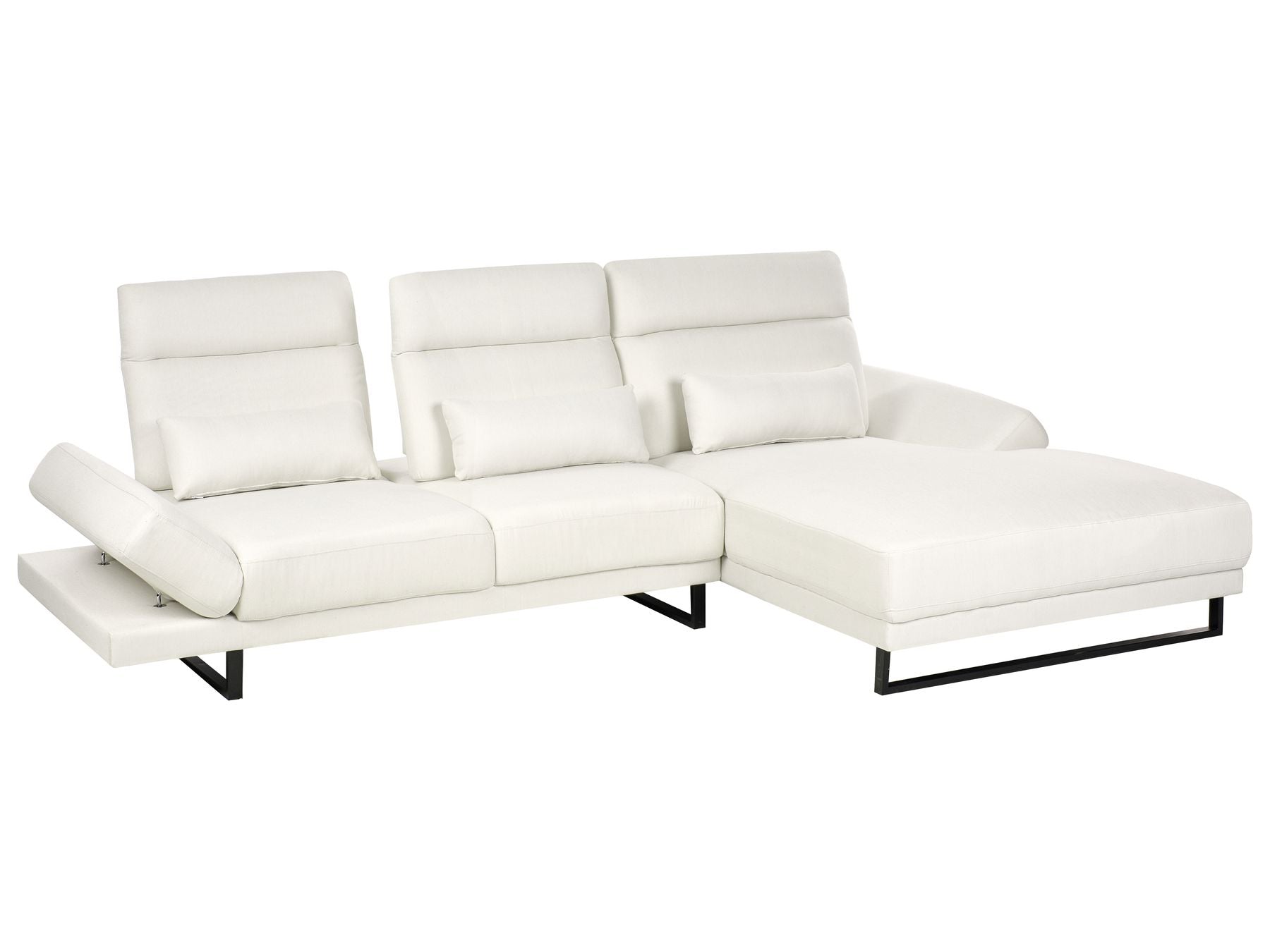 Left Hand Fabric Corner Sofa Off-White IKAST