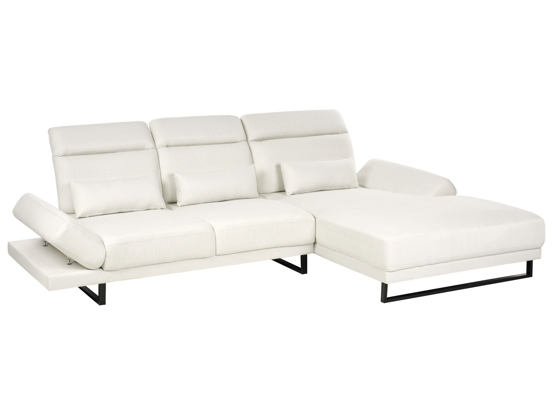Left Hand Fabric Corner Sofa Off-White IKAST