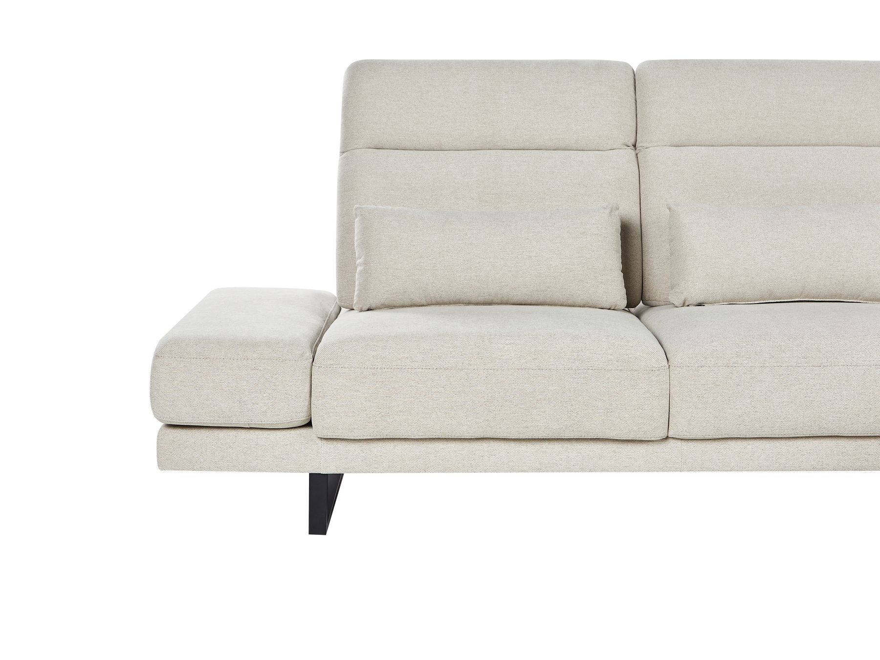 Left Hand Fabric Corner Sofa Light Beige IKAST