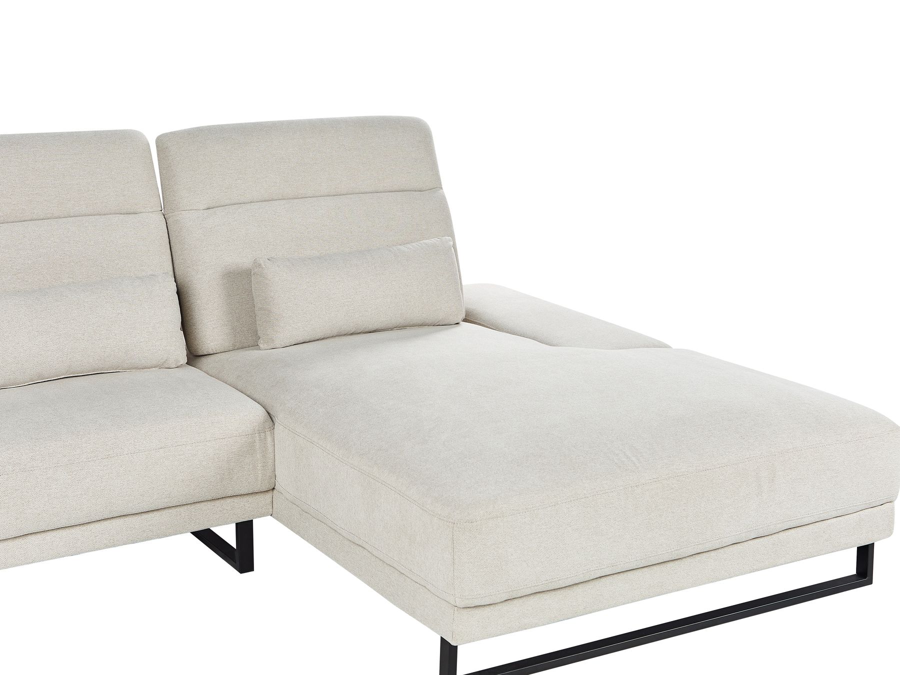 Left Hand Fabric Corner Sofa Light Beige IKAST