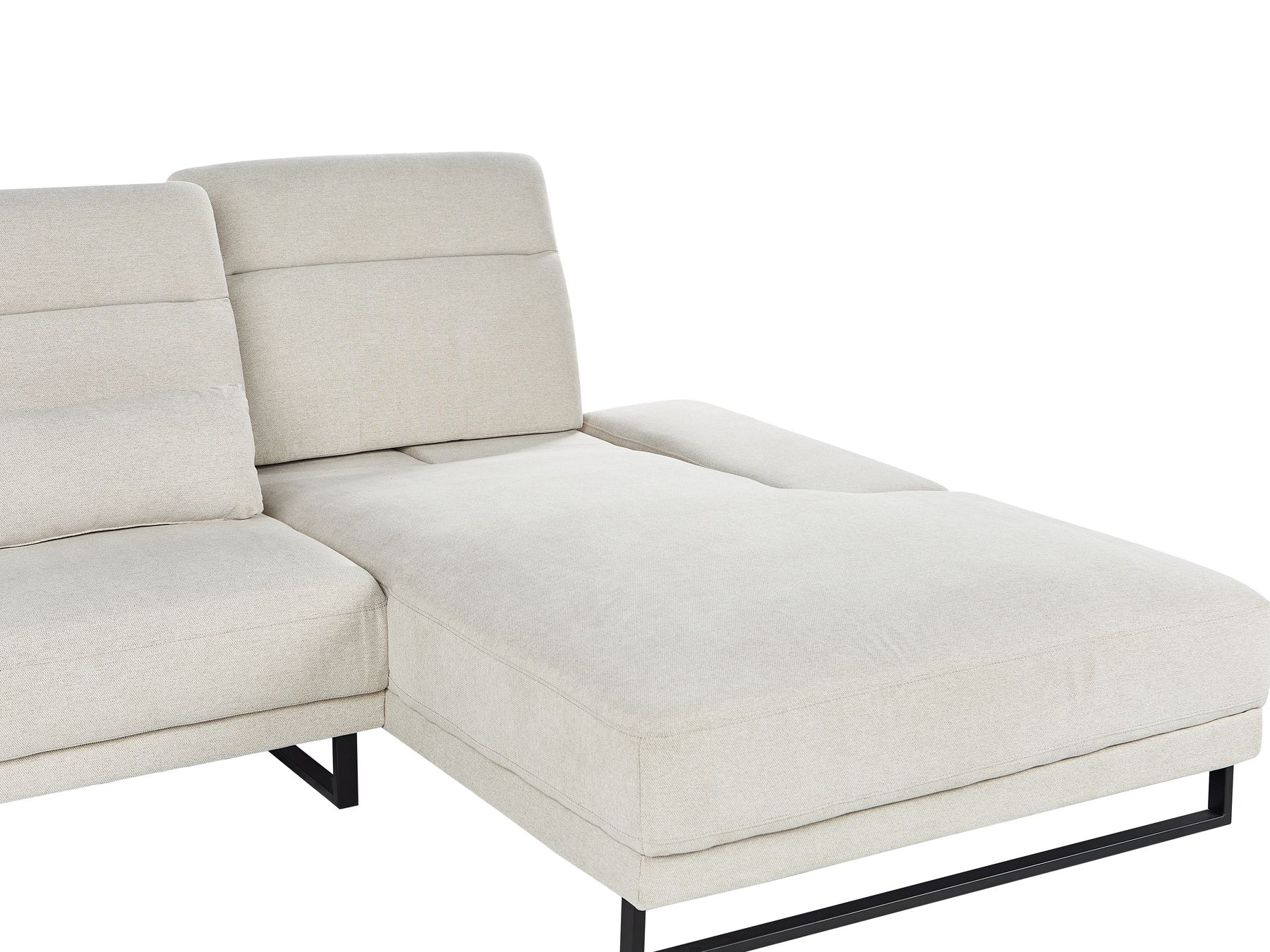 Left Hand Fabric Corner Sofa Light Beige IKAST