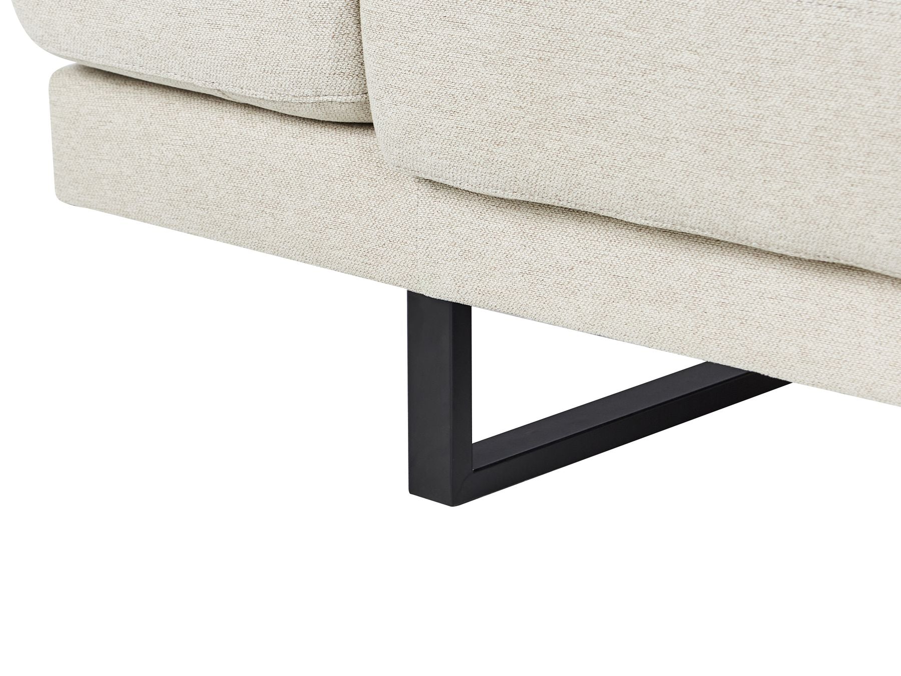 Left Hand Fabric Corner Sofa Light Beige IKAST