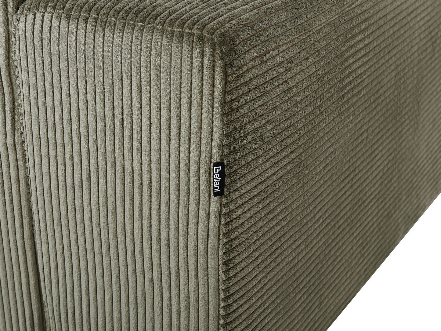 Right Hand Jumbo Cord Corner Sofa Green LUNGO