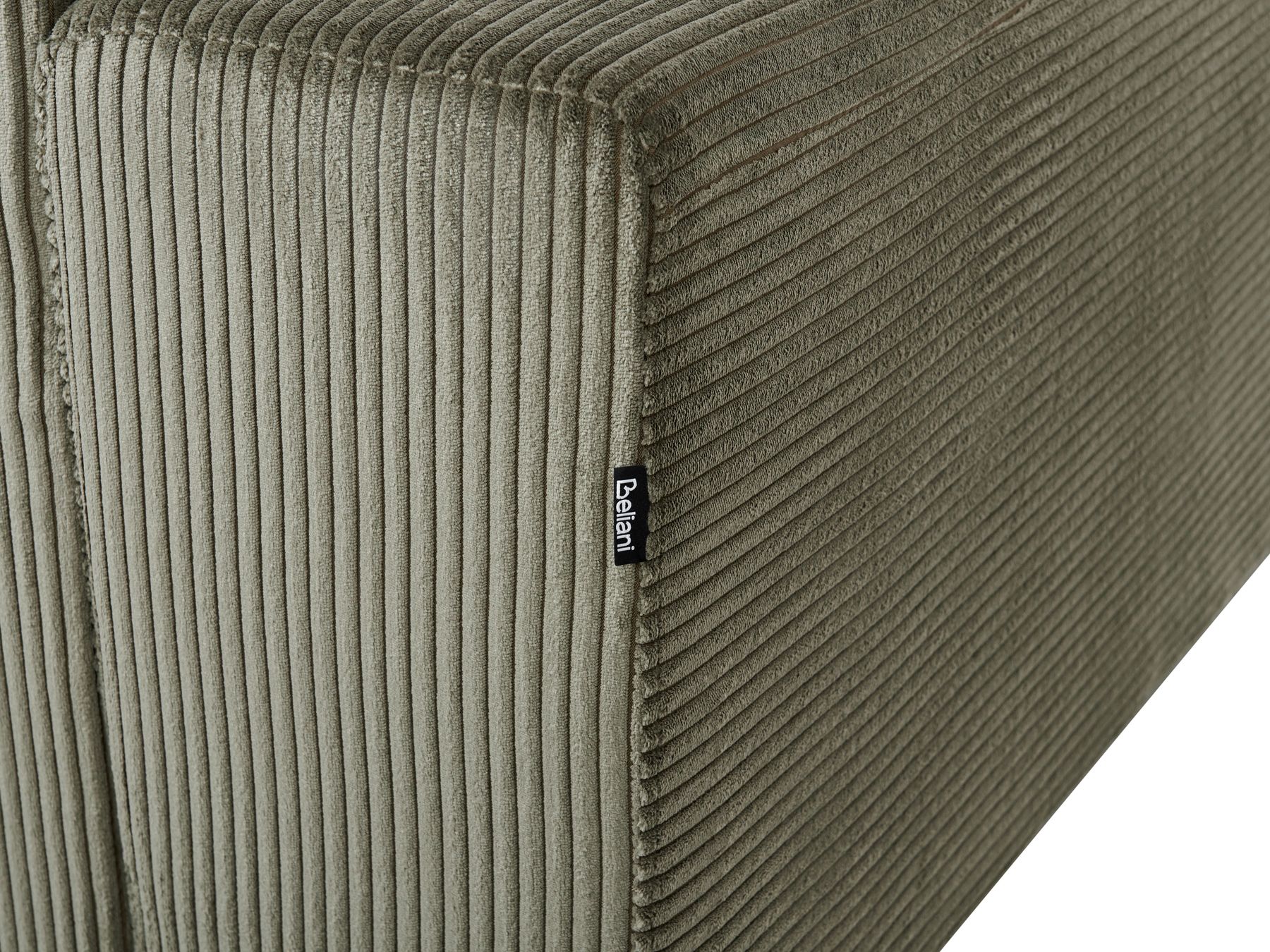 Right Hand Jumbo Cord Corner Sofa Green LUNGO
