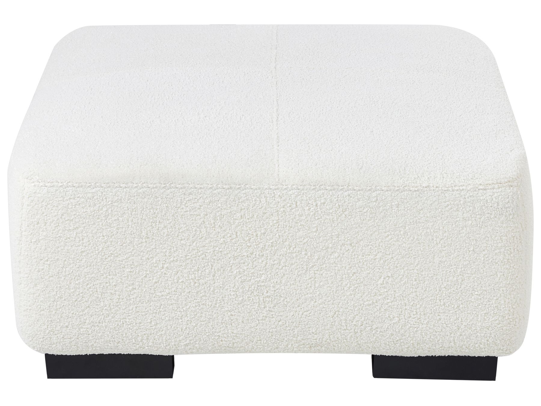 Left Hand Boucle Corner Sofa with Ottoman White LUNGO