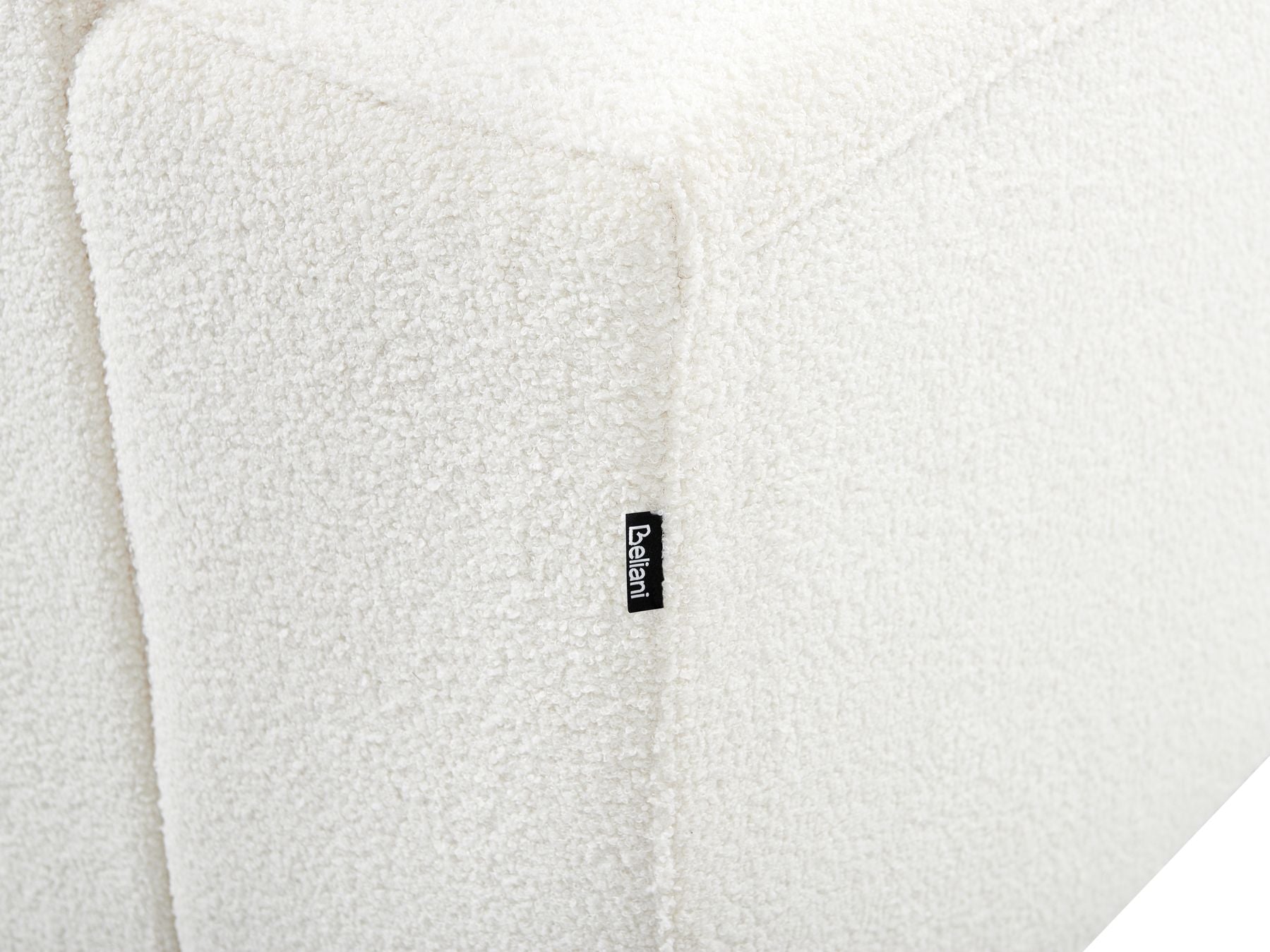 Left Hand Boucle Corner Sofa with Ottoman White LUNGO