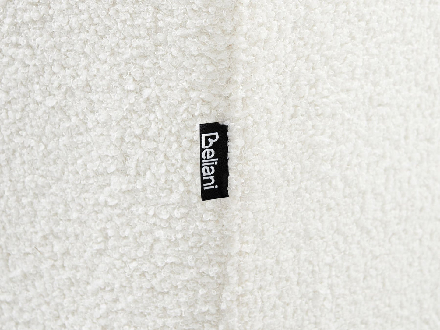 Left Hand Boucle Corner Sofa with Ottoman White LUNGO