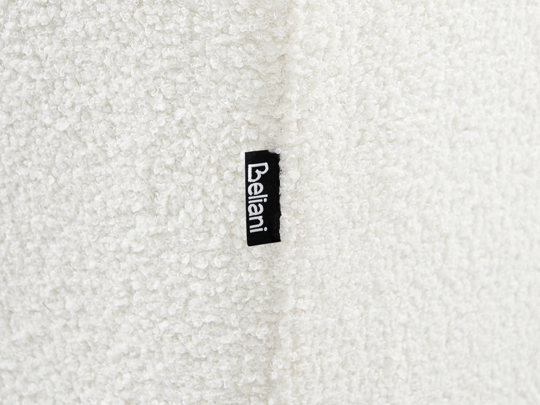 Left Hand Boucle Corner Sofa with Ottoman White LUNGO