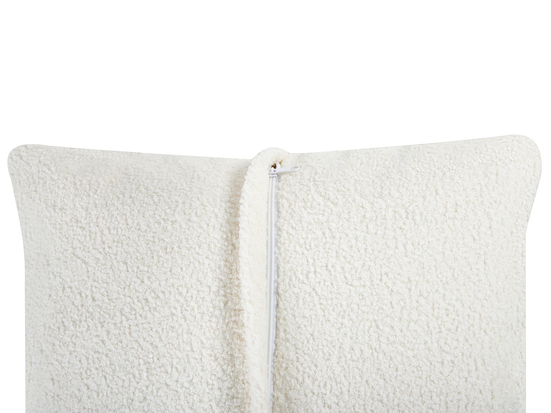 Left Hand Boucle Corner Sofa with Ottoman White LUNGO