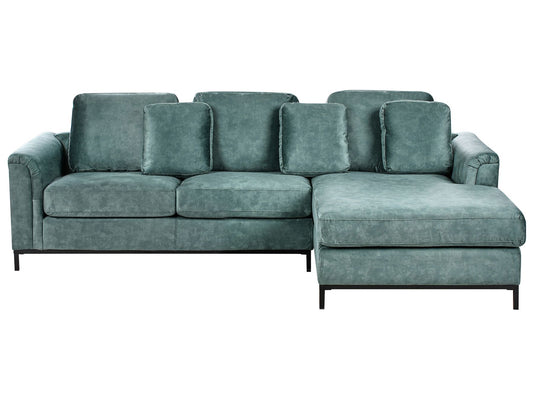 Corner Sofa OSLO Velvet Teal 4 Seater Left Hand