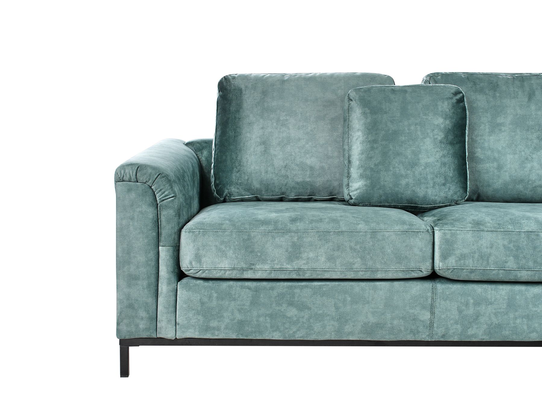 Left Hand Corner Velvet Sofa with Ottoman Teal OSLO