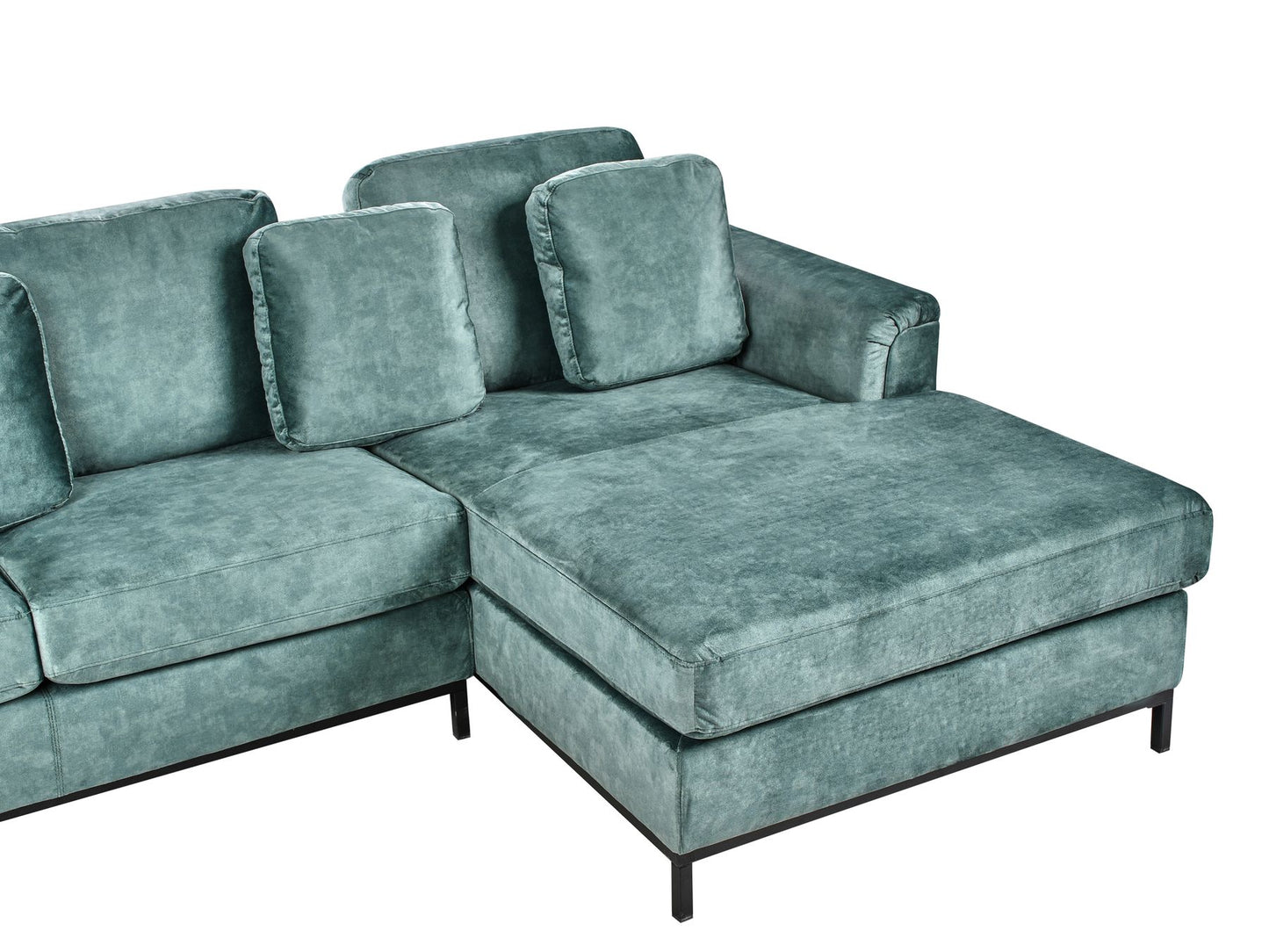 Left Hand Corner Velvet Sofa with Ottoman Teal OSLO