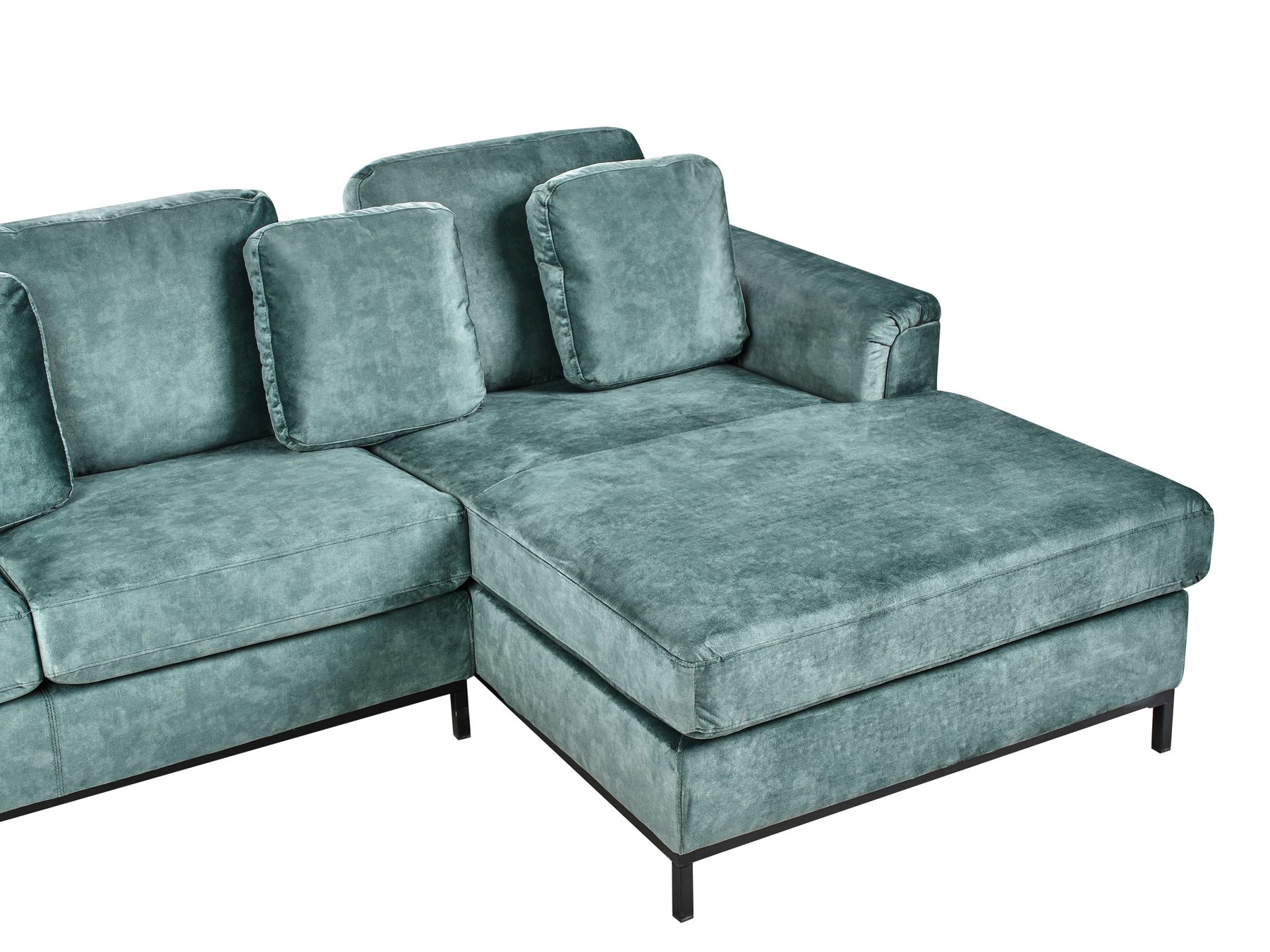 Left Hand Corner Velvet Sofa with Ottoman Teal OSLO