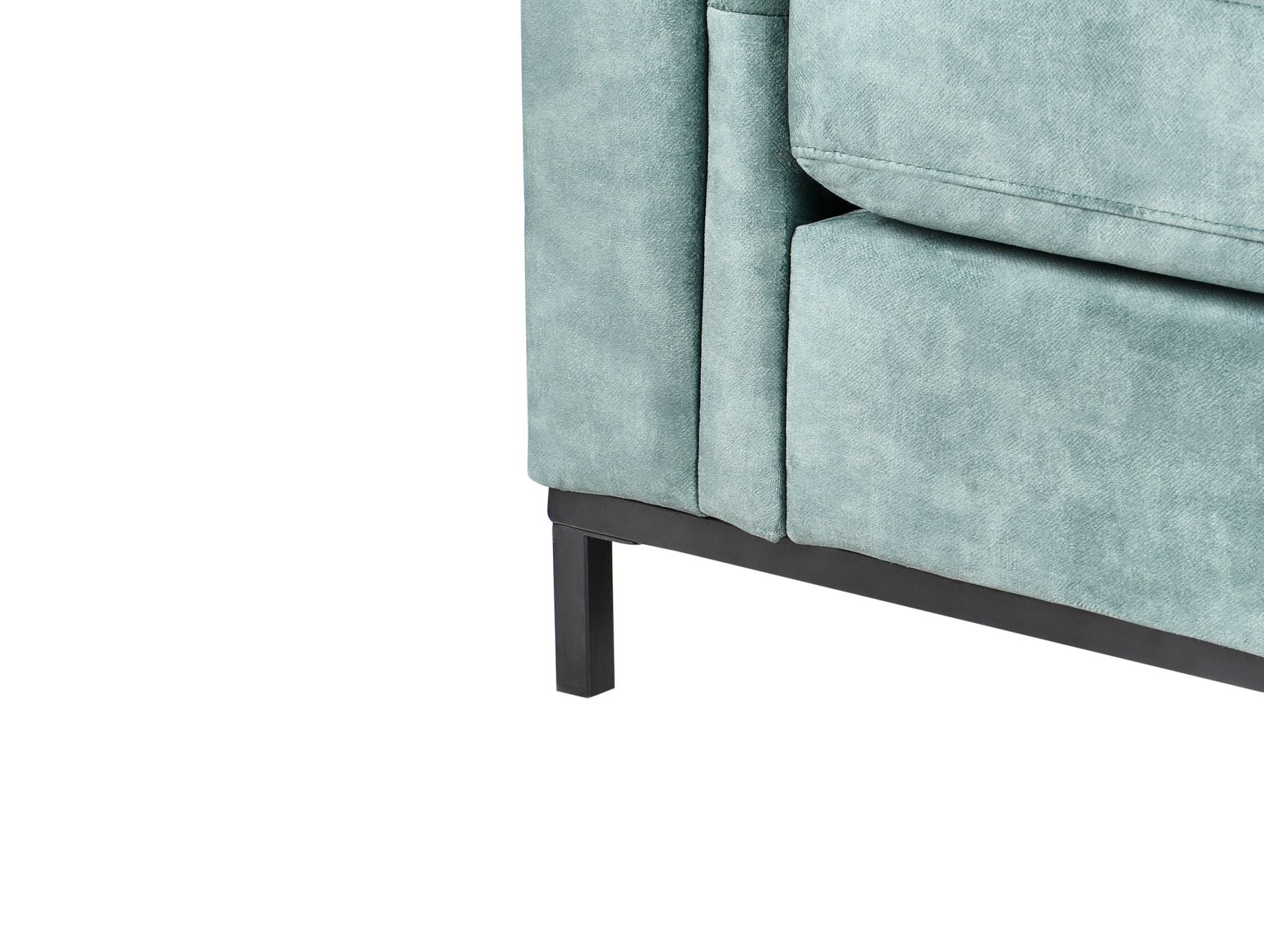 Left Hand Corner Velvet Sofa with Ottoman Teal OSLO