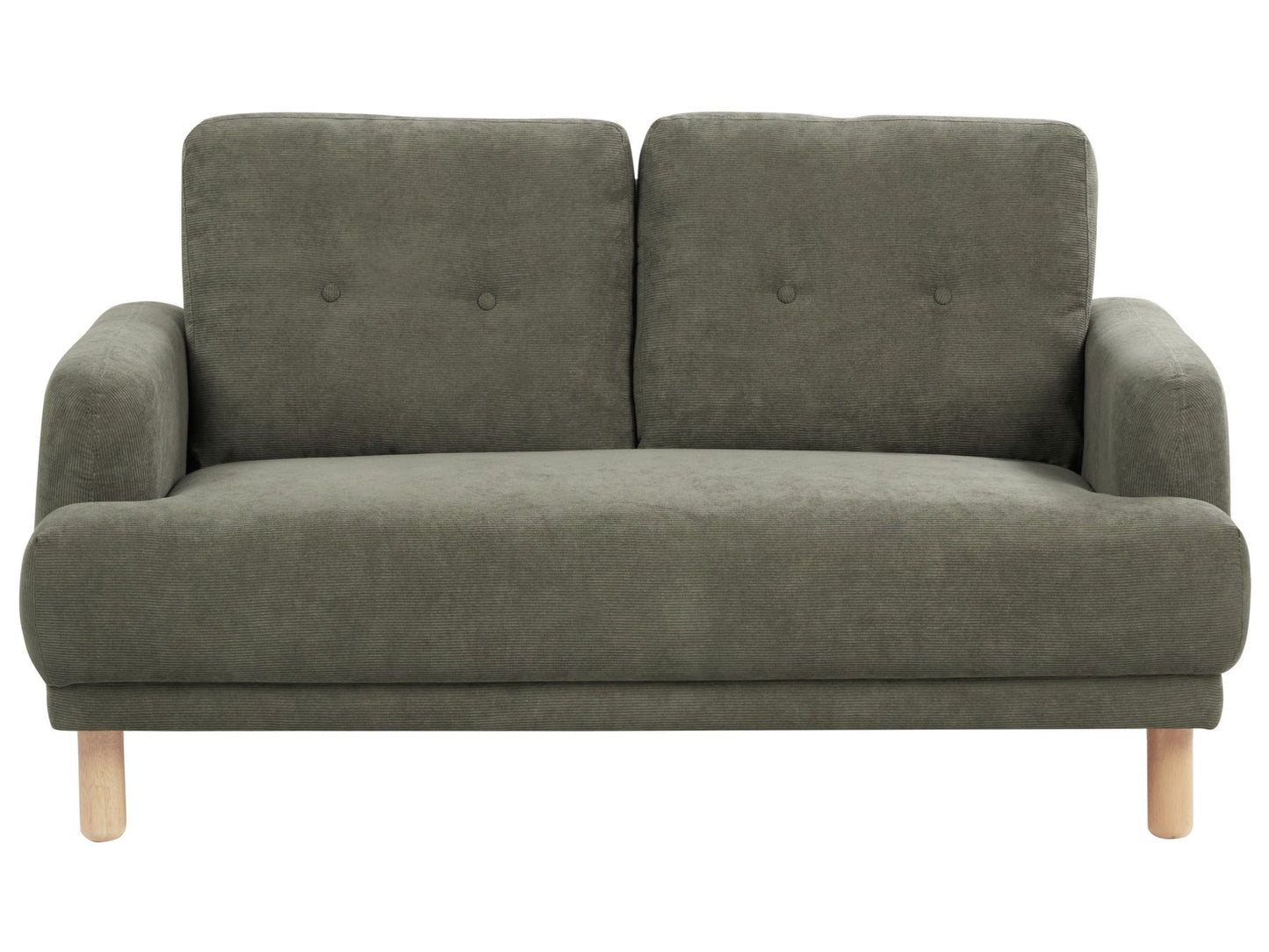 2 Seater Corduroy Sofa Dark Green TUVE