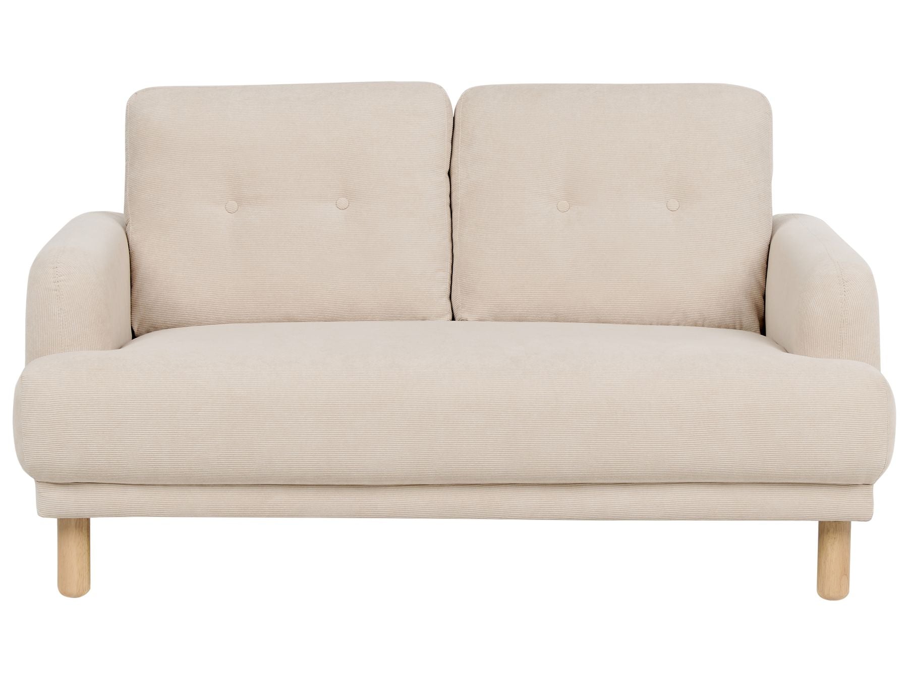 2 Seater Corduroy Sofa Beige TUVE