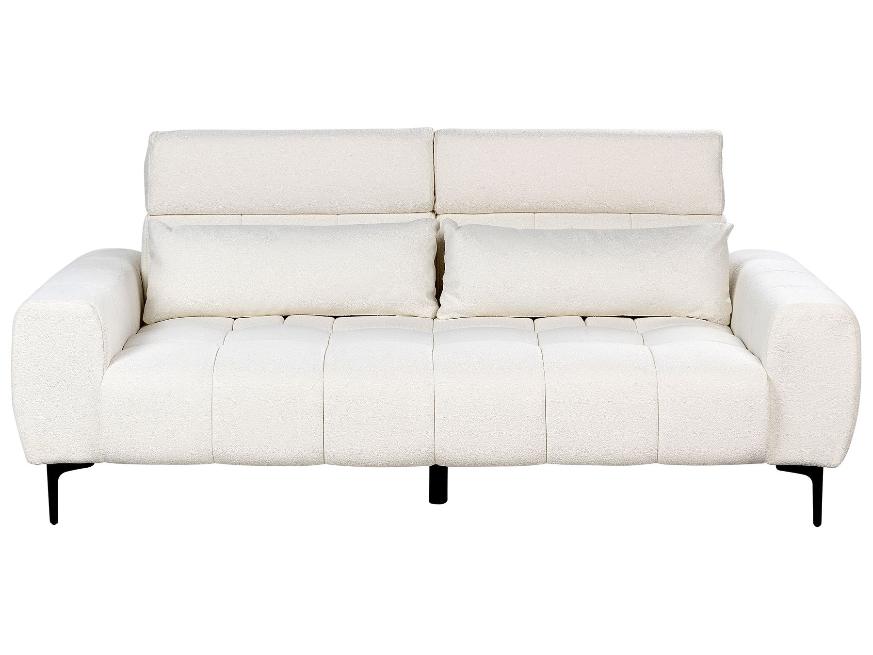3 Seater Boucle Sofa White VEGAMO