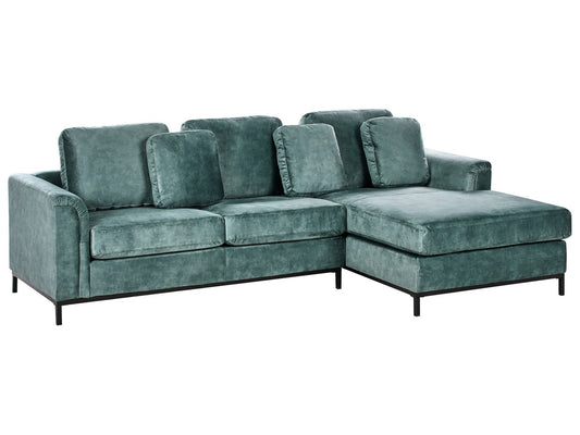Corner Sofa OSLO Velvet Teal 4 Seater Left Hand
