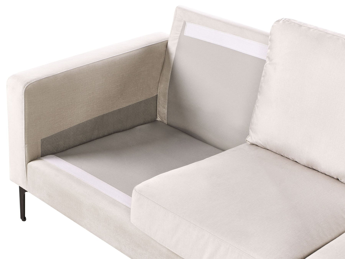 3 Seater Fabric Sofa Light Beige GAVLE
