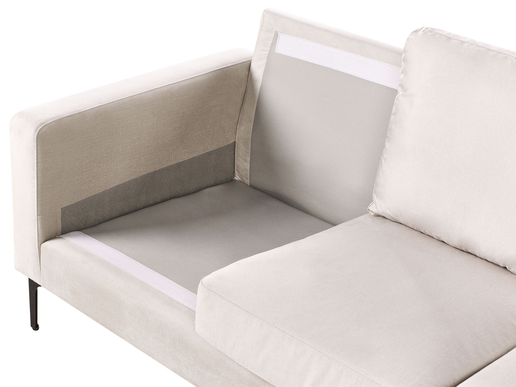 3 Seater Fabric Sofa Light Beige GAVLE