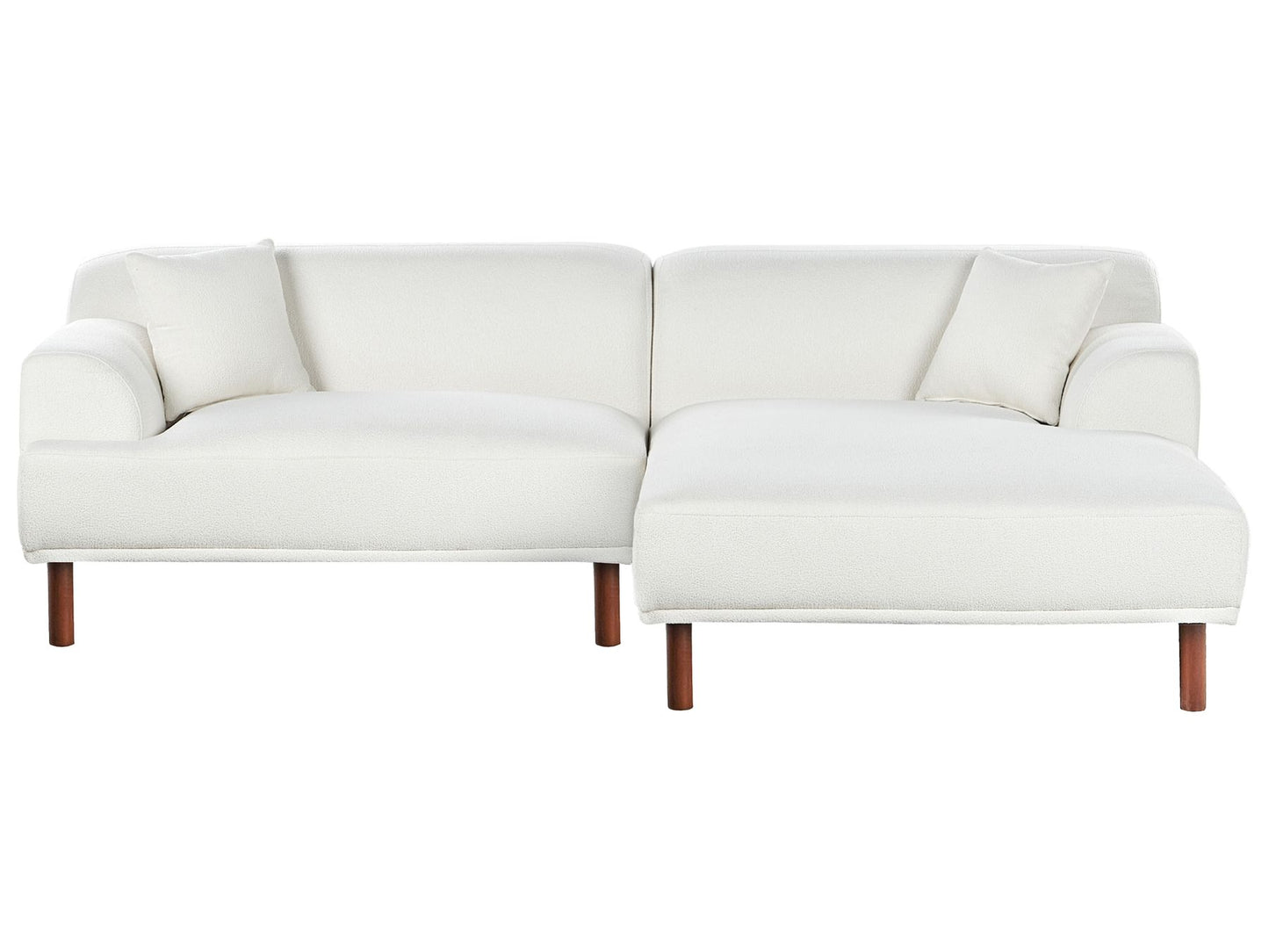 Left Hand Boucle Corner Sofa White HOLT