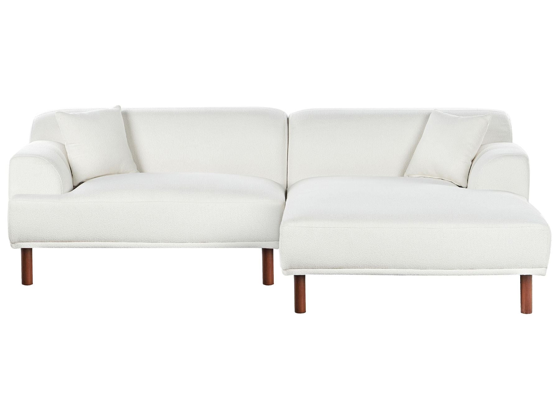 Left Hand Boucle Corner Sofa White HOLT