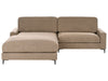 Right Hand Fabric Corner Sofa Brown MALOY