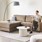 Right Hand Fabric Corner Sofa Brown MALOY