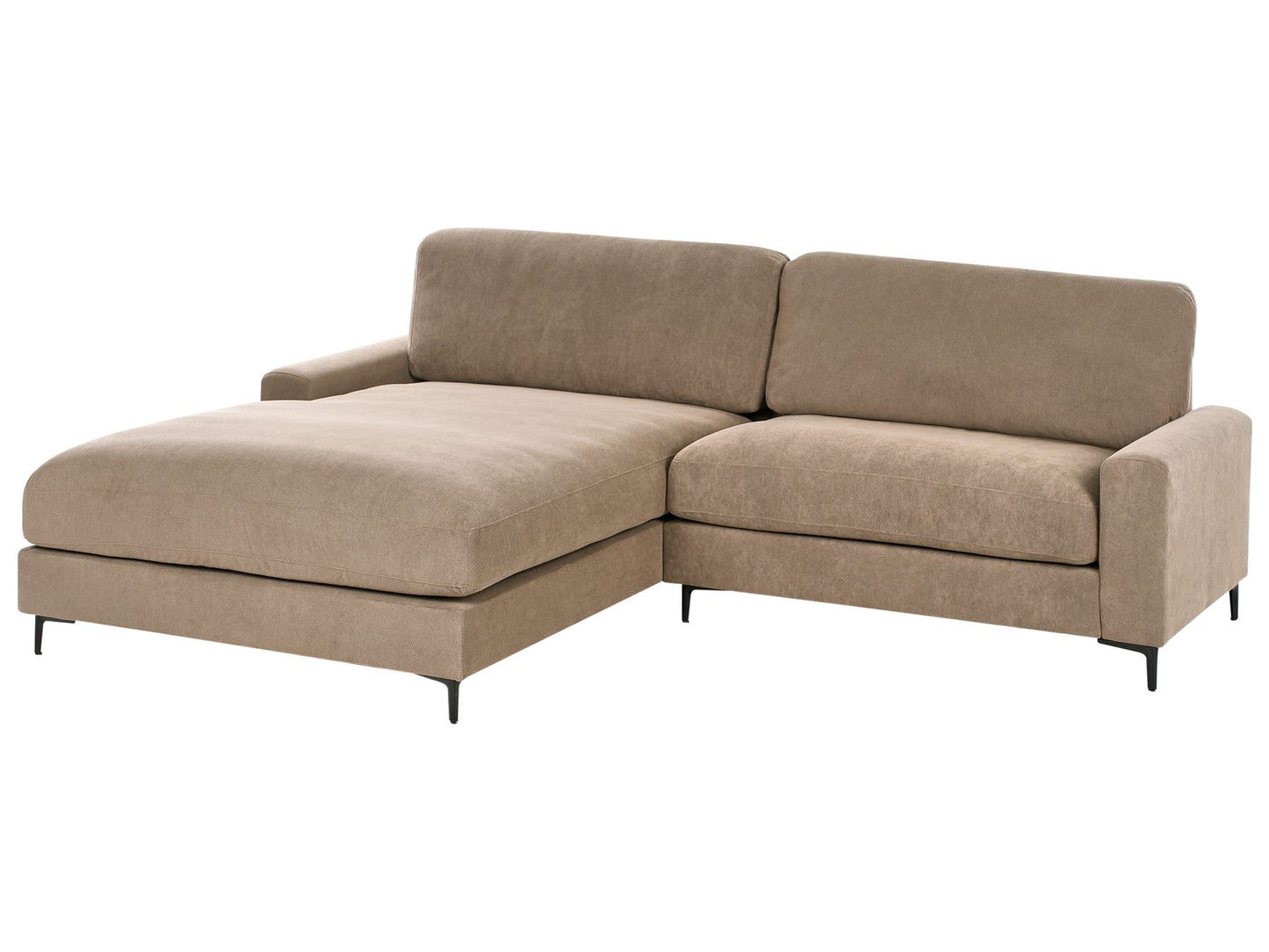 Right Hand Fabric Corner Sofa Brown MALOY