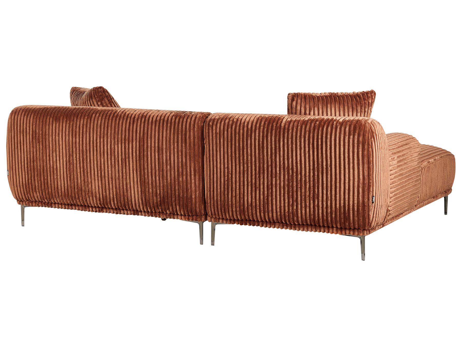 Left Hand Jumbo Cord Corner Sofa Brown STENUM