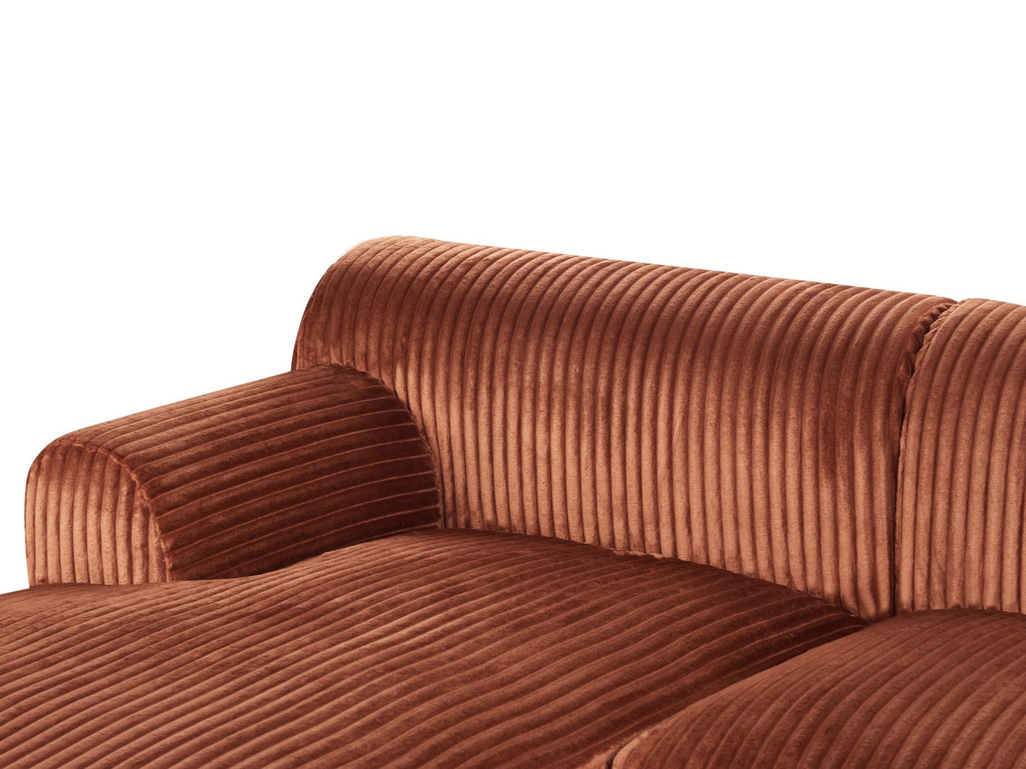 Left Hand Jumbo Cord Corner Sofa Brown STENUM