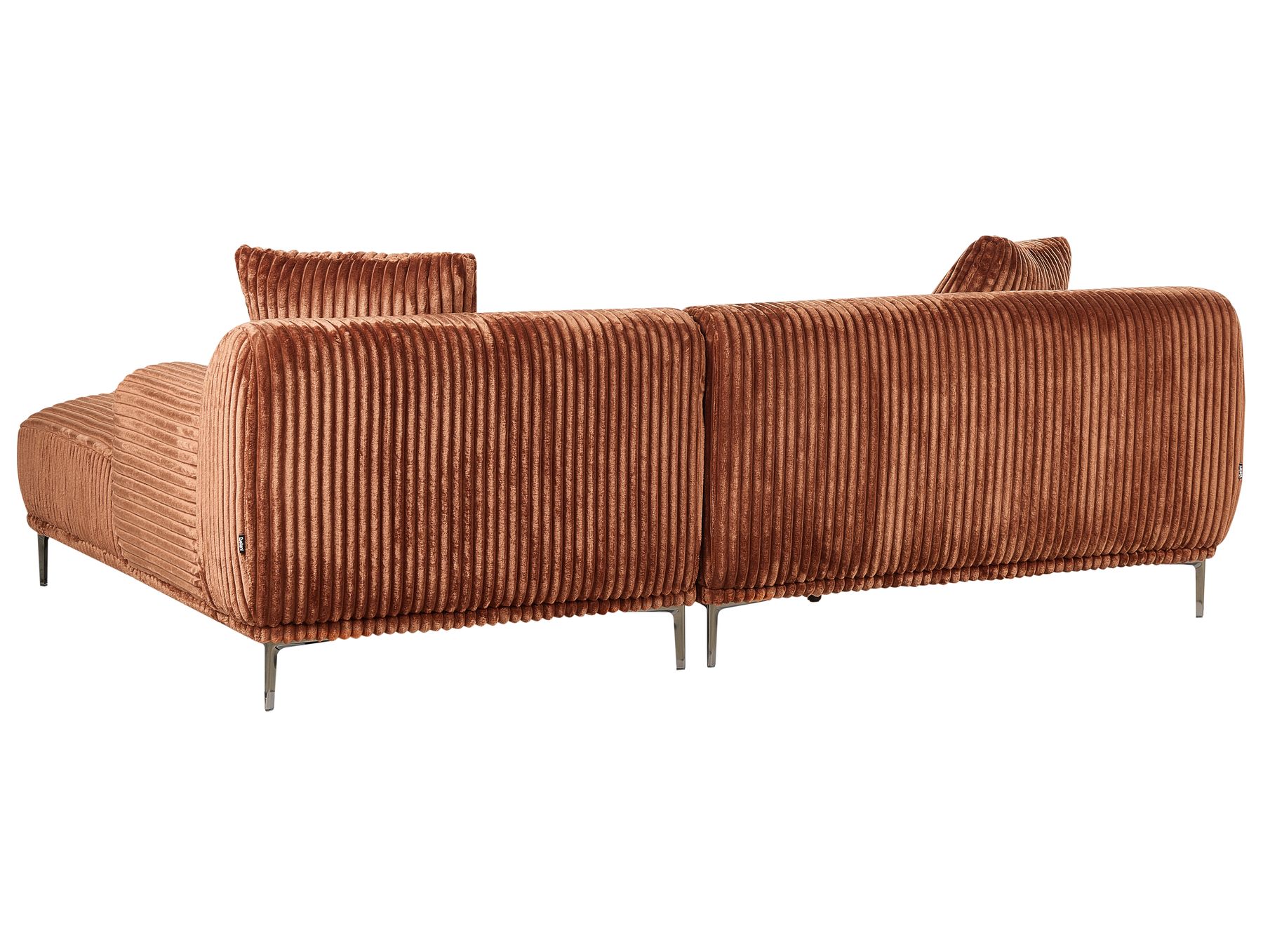 Right Hand Jumbo Cord Corner Sofa Brown STENUM