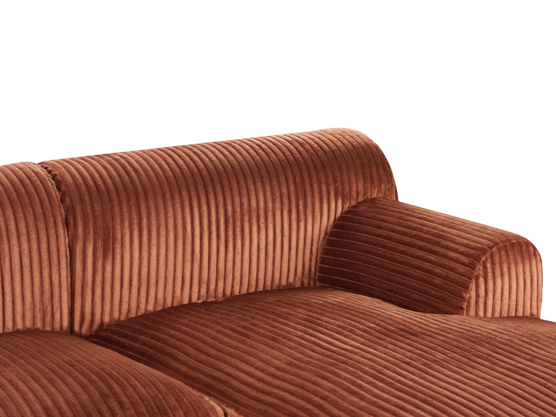 Right Hand Jumbo Cord Corner Sofa Brown STENUM